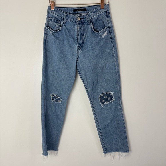 J BRAND Jeans Straight Button Fly Distressed Denim Jeans Size 26 - Picture 2 of 9